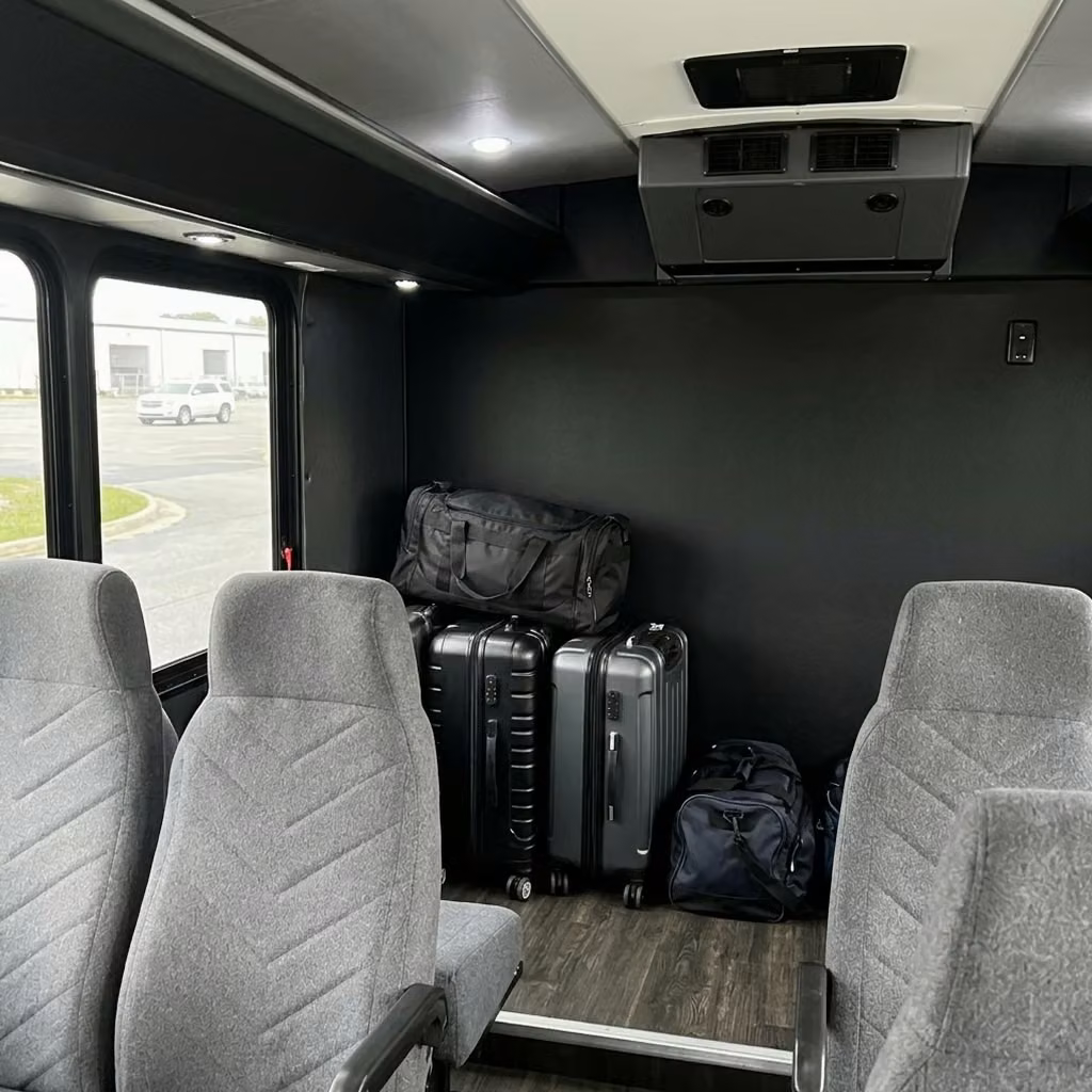 saratoga 15 passenger minibus luggage area