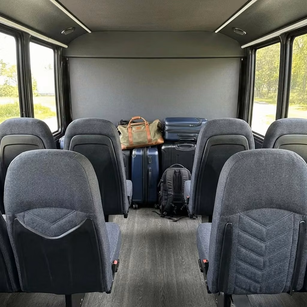 saratoga 25 passenger minibus luggage area
